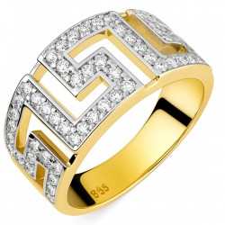 Χρυσό δαχτυλίδι μαίανδρος Κ14 με ζιργκόν